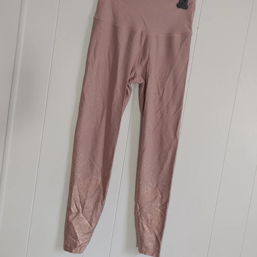 Beyond Yoga Alloy Ombre High Waisted Legging Blush Rose Gold Foil Print XL